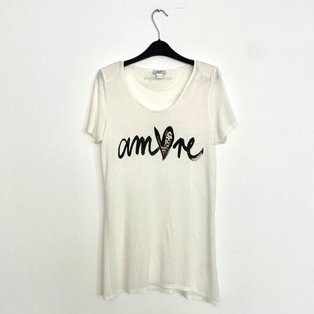 Reiss Women's T-shirt - Cream/Black - S on Productcaster.