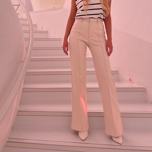 Because Of Alice Women's Straight leg Trousers - Cream - UK 6 on Productcaster.