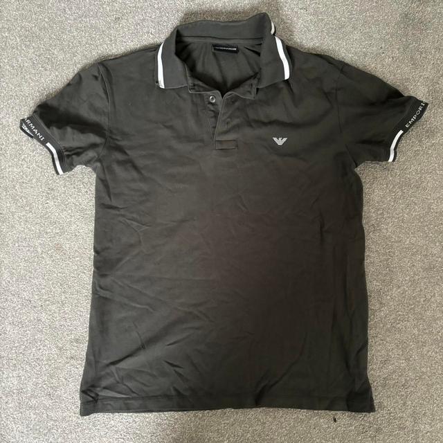 Armani Men's Polo shirt - Black/Grey - M on Productcaster.