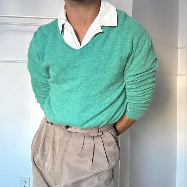 Men's Jumper - Green - S on Productcaster.