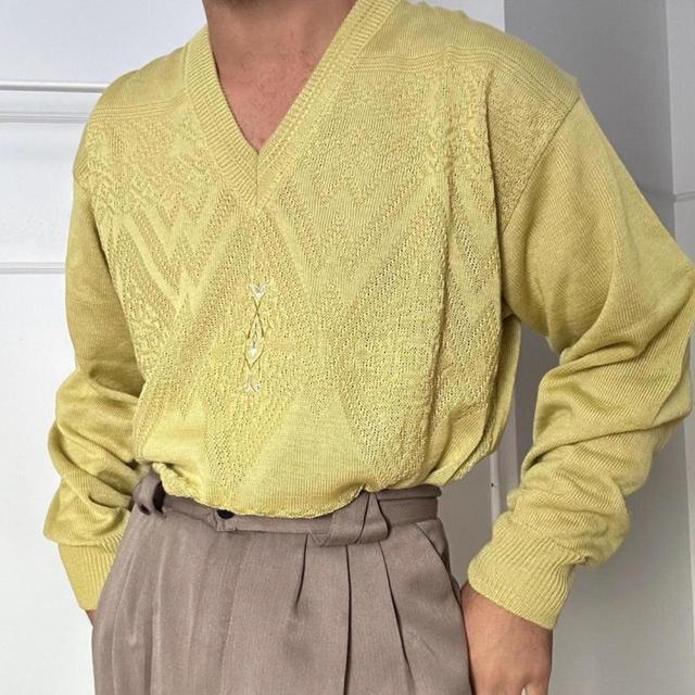 Men's Jumper - Yellow - L on Productcaster.