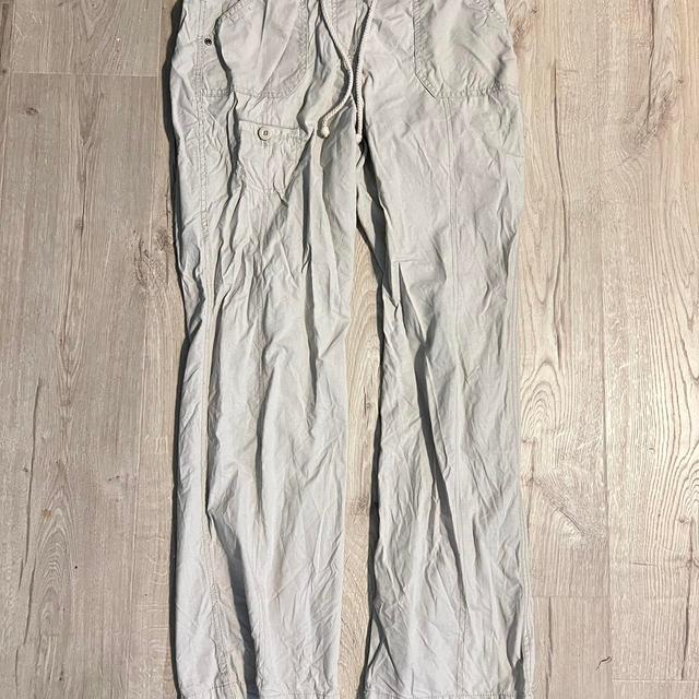 Vintage Women's Straight leg Cargo Trousers - Tan/Cream - UK 10 on Productcaster.