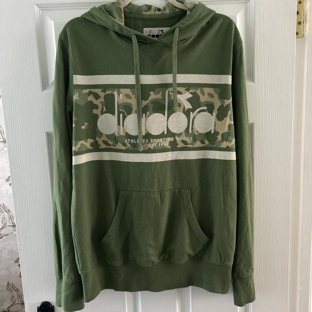 Diadora Men's Hoodie - Green - M on Productcaster.