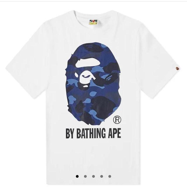 BAPE Men's T-shirt - White/Blue - XL on Productcaster.