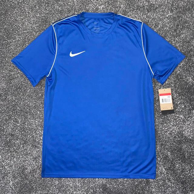 Nike Men's T-shirt - Blue/White - S on Productcaster.