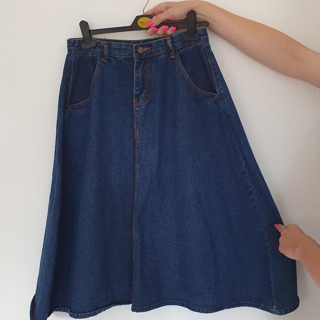 Vintage Women's Midi Skirt - Navy - UK 12 on Productcaster.