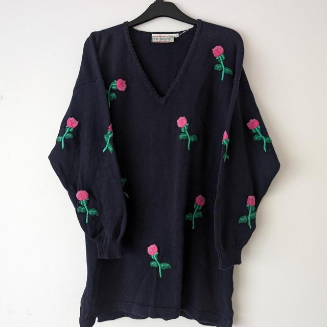 Vintage Women's Jumper - Navy - L on Productcaster.