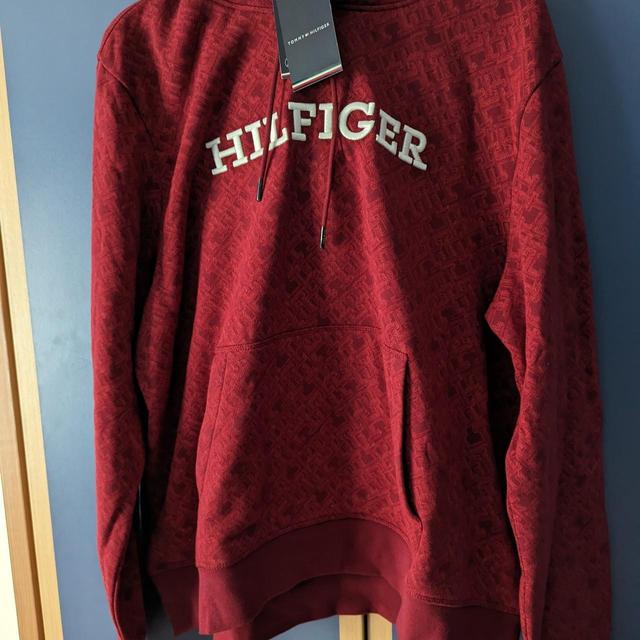 Tommy Hilfiger Men's Hoodie - Red/Burgundy - 3XL on Productcaster.