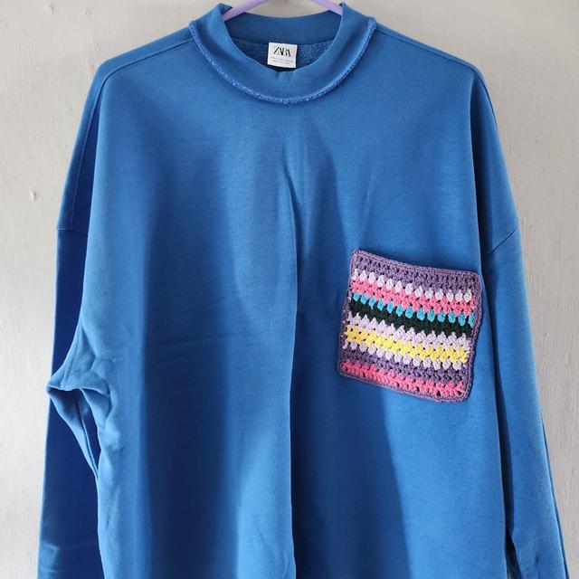 Zara Men's Jumper - Blue - S on Productcaster.