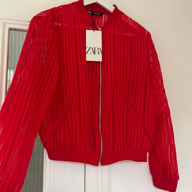 Zara Women's Bomber Jacket - Red - XS on Productcaster.