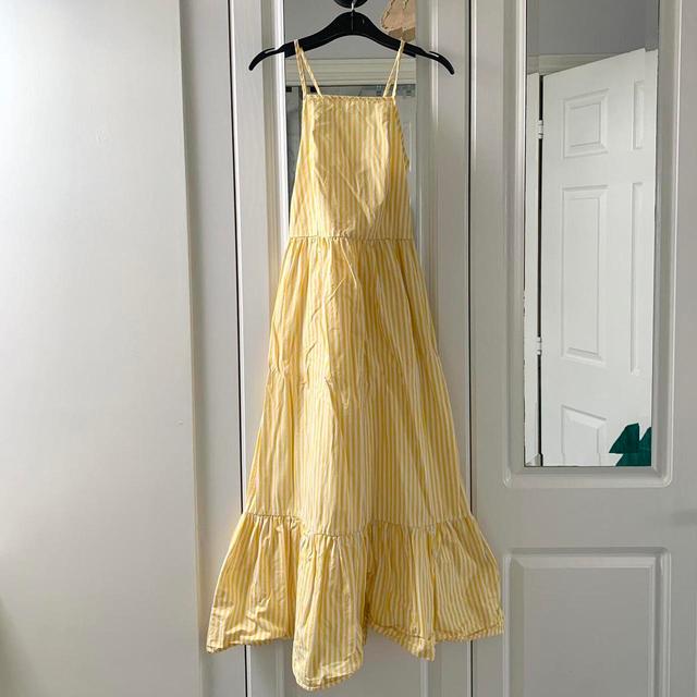 New Look Women's Casual Dress - Yellow/White - 8 on Productcaster.