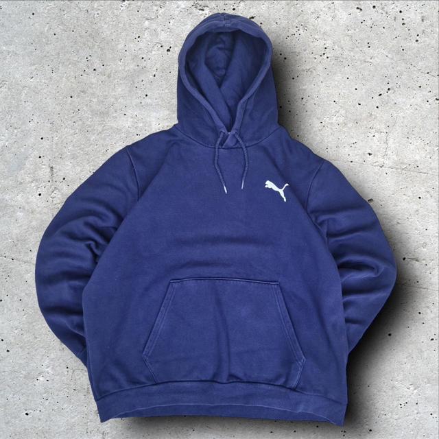 Puma Men's Hoodie - Navy/White - XL on Productcaster.