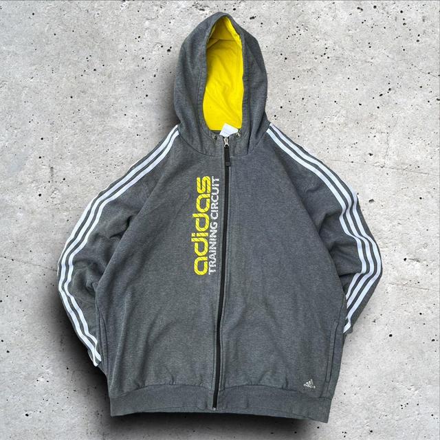 Adidas Men's Hoodie - Grey/White - XXL on Productcaster.