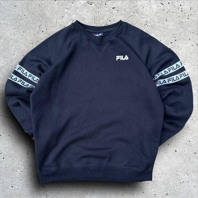 Fila Men's Sweatshirt - Black/White - M on Productcaster.