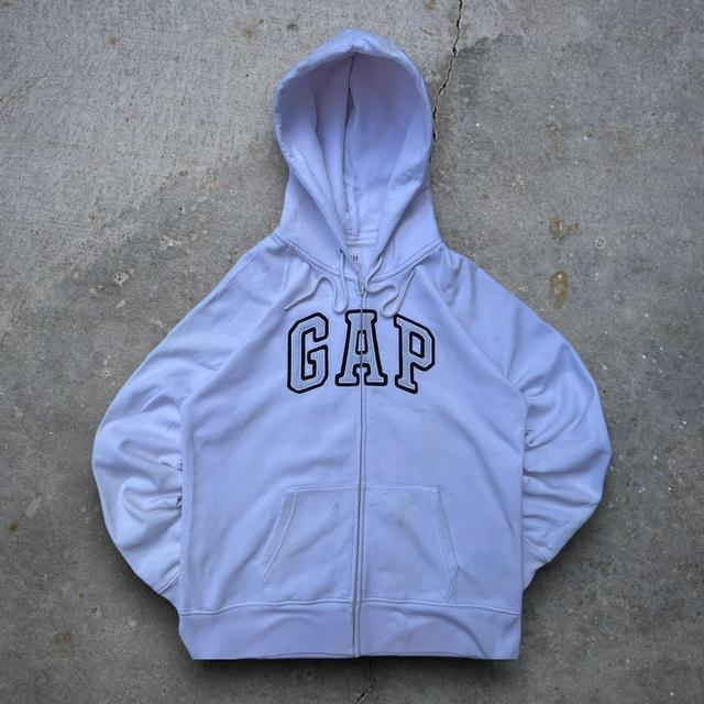 Gap Women's Hoodie - White/Grey - L on Productcaster.