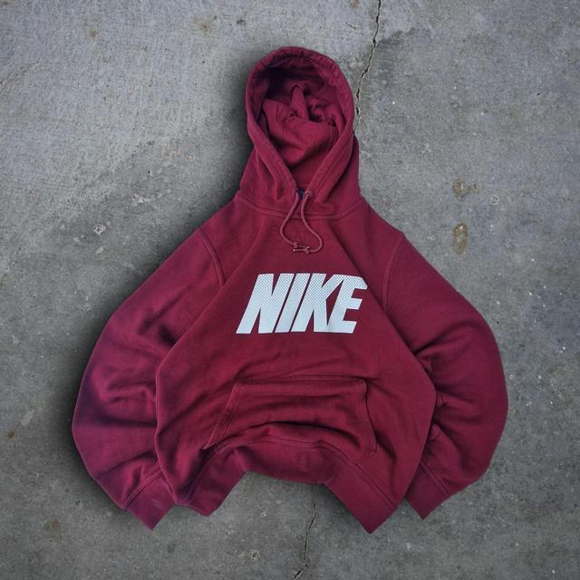 Nike Men's Hoodie - Red/Burgundy - S on Productcaster.