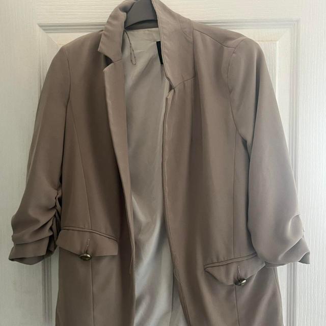 River Island Women's Blazer Jacket - Cream/Tan - UK 8 on Productcaster.