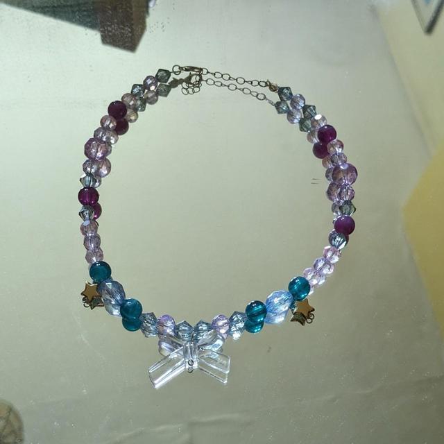 Custom Women's Necklace - Pink/Blue on Productcaster.