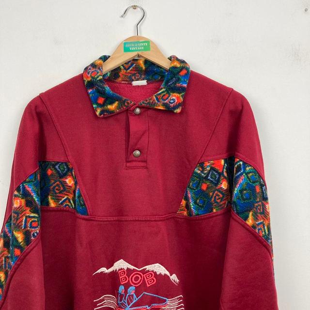 Vintage Men's Sweatshirt - Burgundy - M on Productcaster.