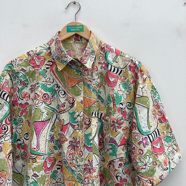 Vintage Men's Shirt - Cream/Multi - M on Productcaster.