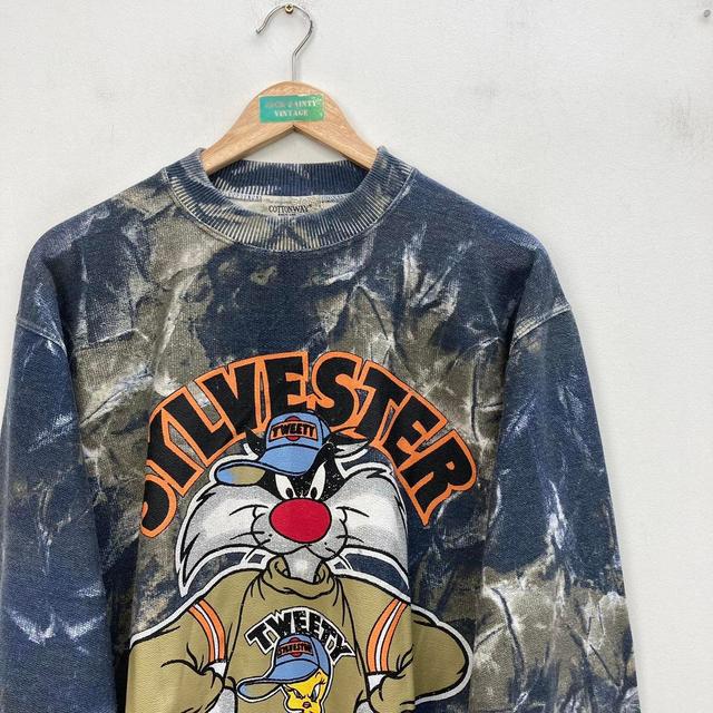 Looney Tunes Men's Sweatshirt - Navy/Khaki - M on Productcaster.