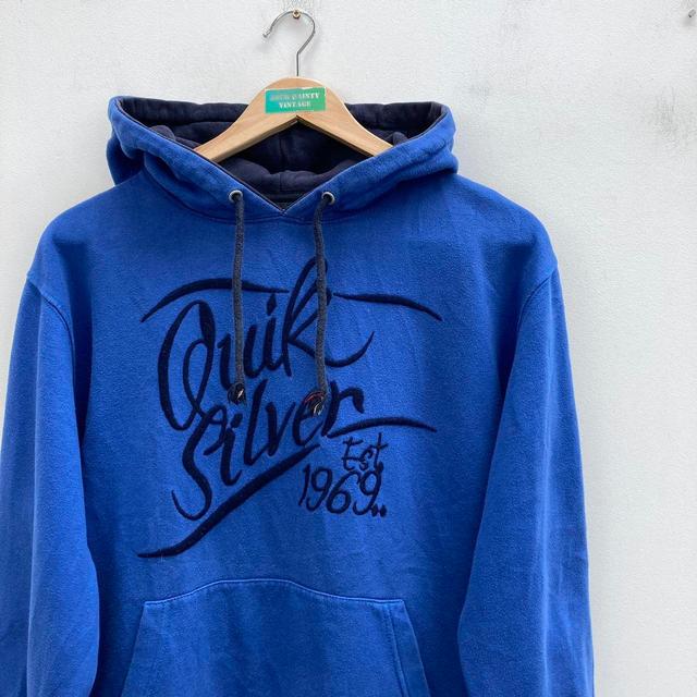 Quiksilver Men's Hoodie - Blue/Black - M on Productcaster.