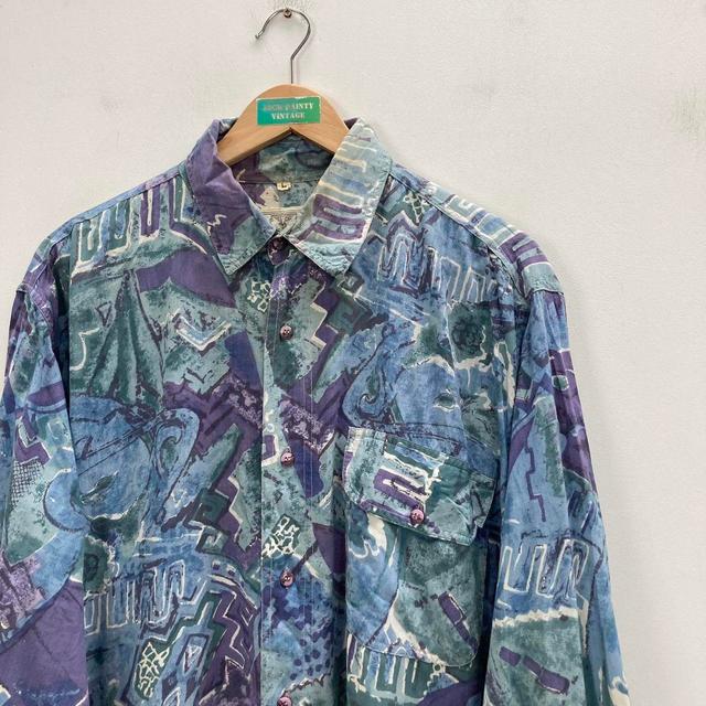 Vintage Men's Shirt - Blue/Purple - XL on Productcaster.