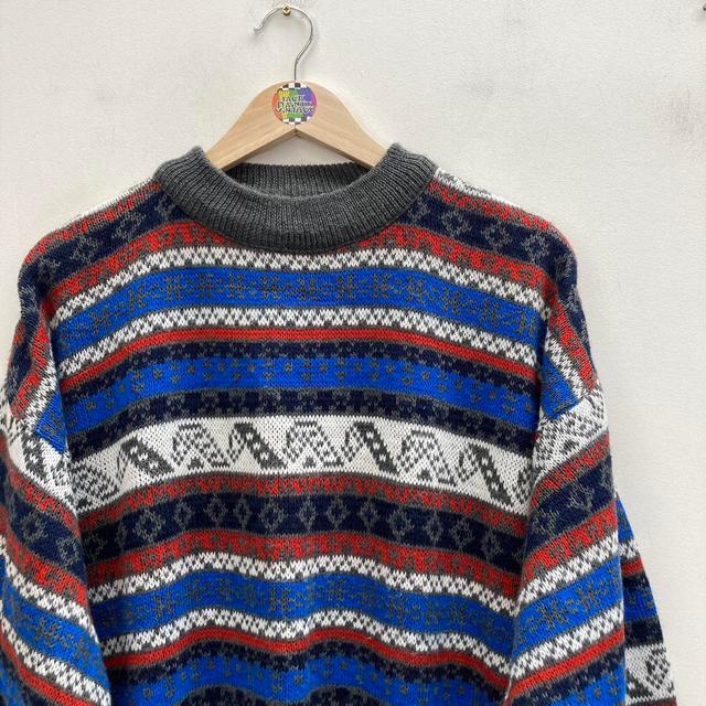 Vintage Men's Jumper - Grey/Multi - XL on Productcaster.