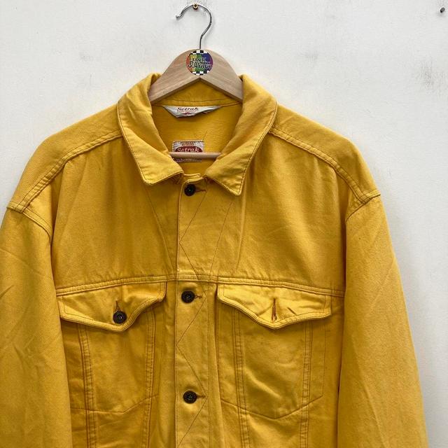 Vintage Men's Bomber Jacket - Yellow - L on Productcaster.