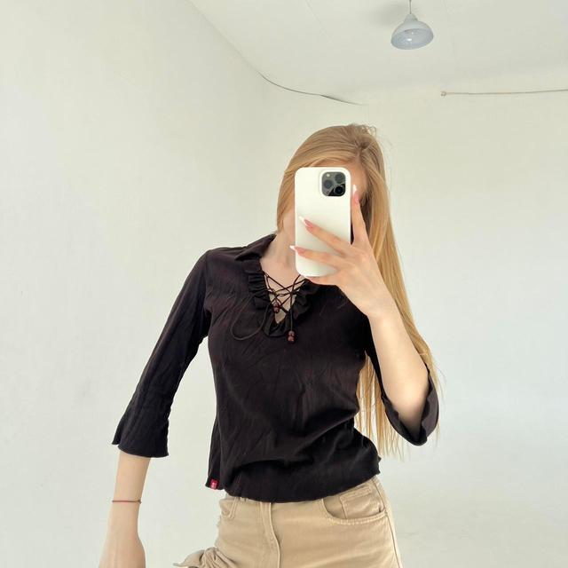 Vintage Women's Blouse - Brown - S on Productcaster.