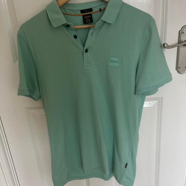 Hugo Boss Men's Polo shirt - Green/Blue - M on Productcaster.