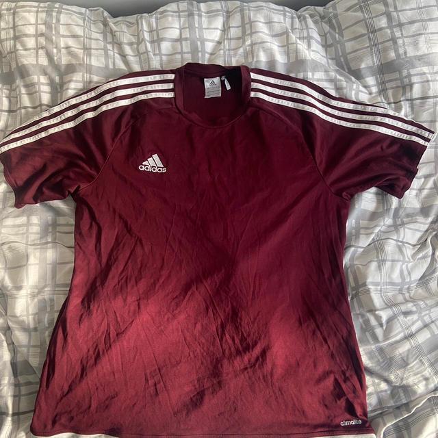 Adidas Men's Sweatshirt - Burgundy/White - L on Productcaster.