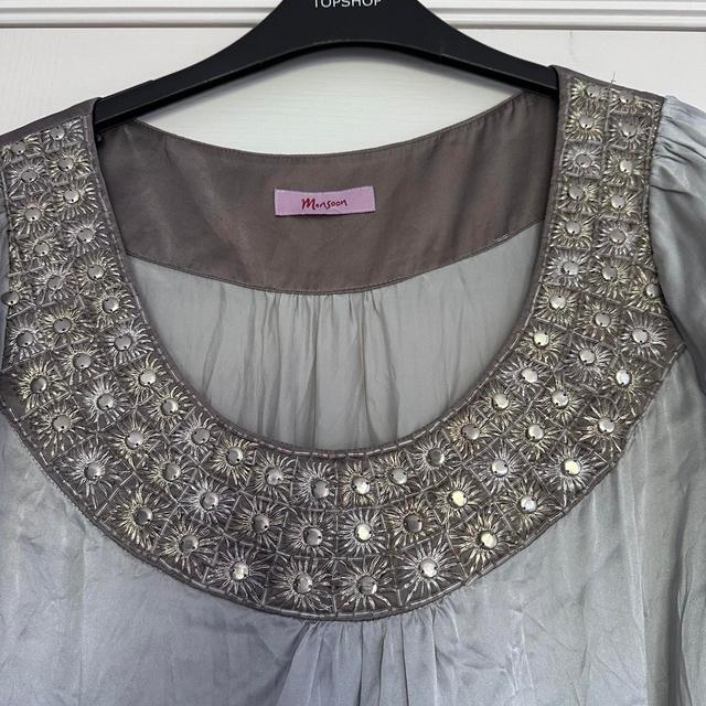 Monsoon Women's Dress - Silver - 14 on Productcaster.