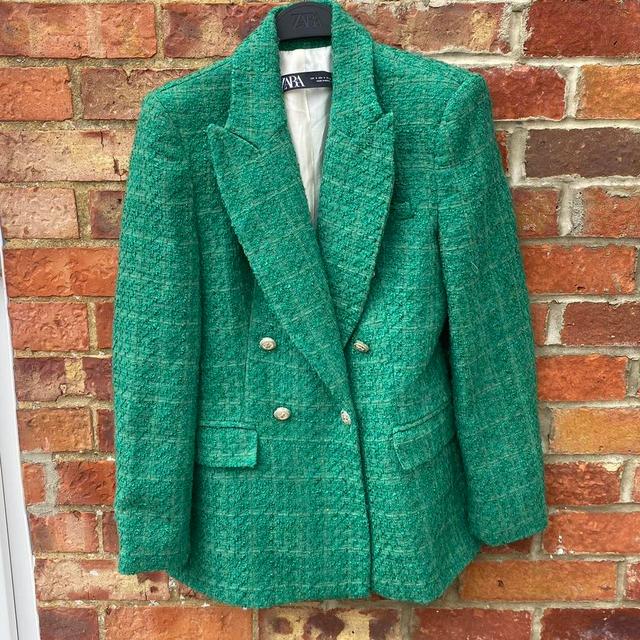 Zara Women's Blazer Jacket - Green - S on Productcaster.