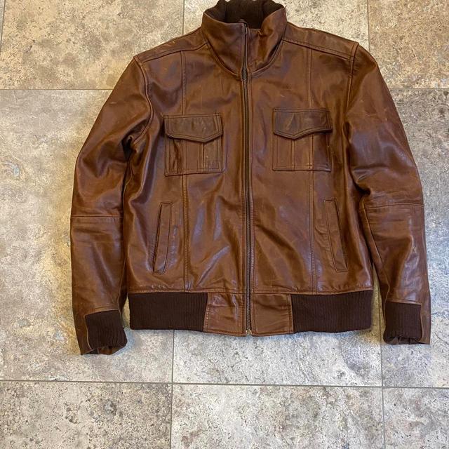 Men's Bomber Jacket - Brown - M on Productcaster.