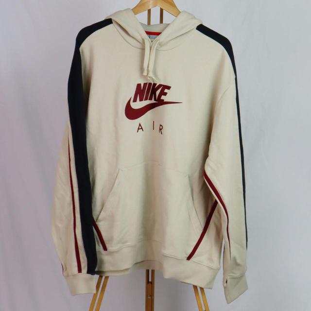 Nike Men's Hoodie - Cream/Burgundy - L on Productcaster.