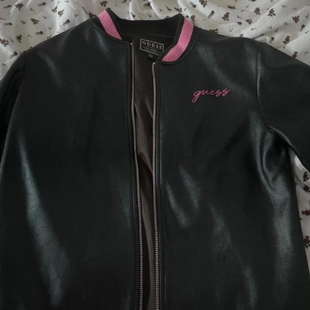 Guess Women's Bomber Jacket - Black/Pink - UK 6 on Productcaster.