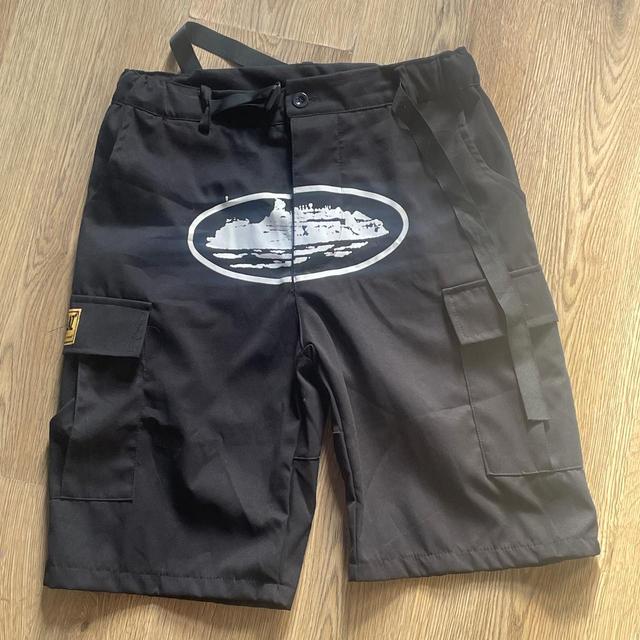 Corteiz Men's Shorts - Black/Grey - L on Productcaster.