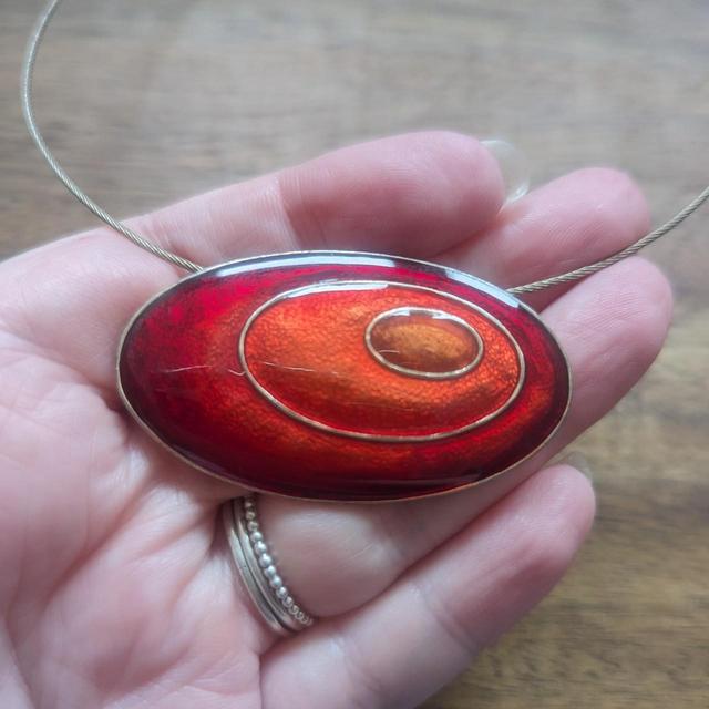 Vintage Women's Necklace - Red/Orange on Productcaster.