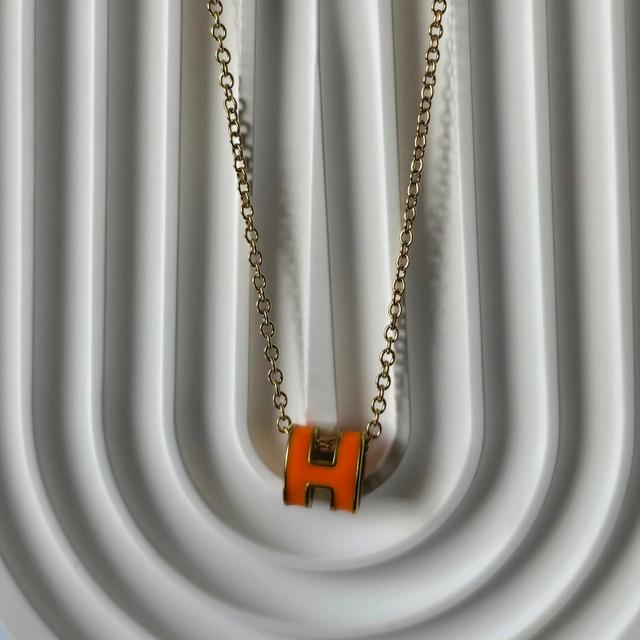 Designer Women's Necklace - Orange/Gold on Productcaster.