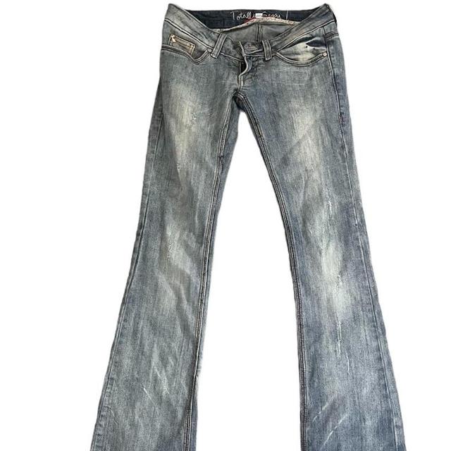 Vintage Women's Distressed Jeans - Blue/Navy - UK 6 on Productcaster.