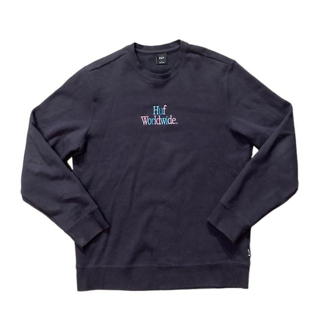 HUF Men's Jumper - Navy - L on Productcaster.