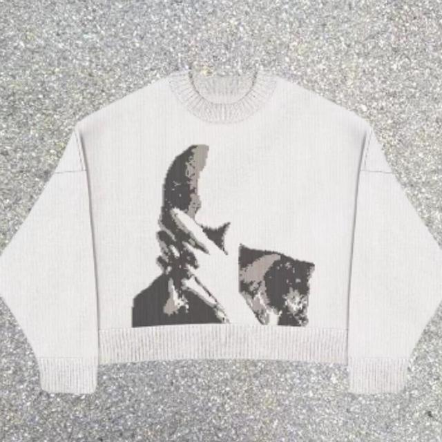 Men's Jumper - Black/White - L on Productcaster.