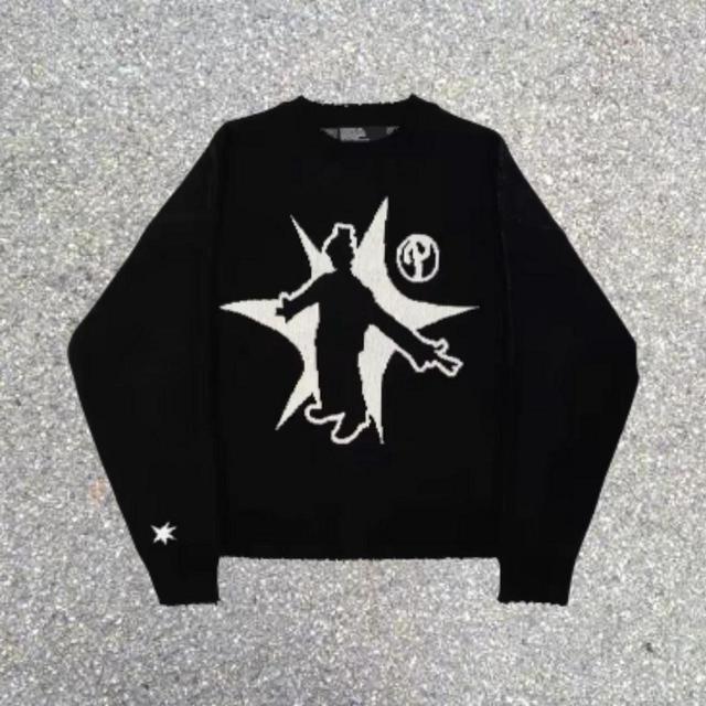 Men's Jumper - Black/White - XL on Productcaster.