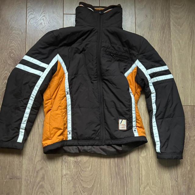 Vintage Men's Puffer Jacket - Brown/Orange - L on Productcaster.