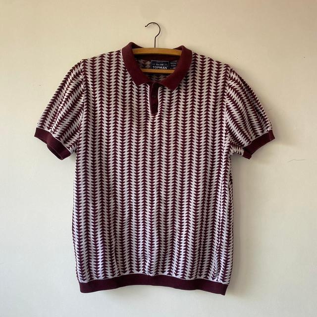 Topman Men's Polo shirt - Burgundy - S on Productcaster.