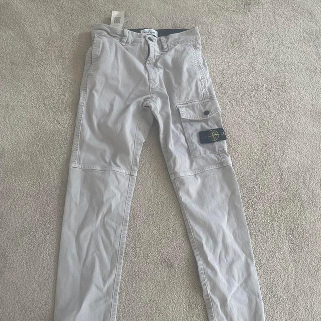 Stone Island Kids' Trousers - White/Grey - 10 years on Productcaster.