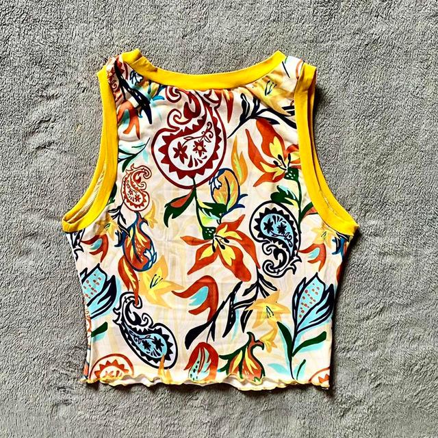 Women's Crop top - Orange/Multi - S on Productcaster.