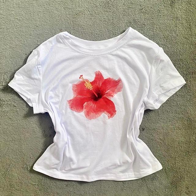 Women's T-shirt - White/Red - 8 on Productcaster.