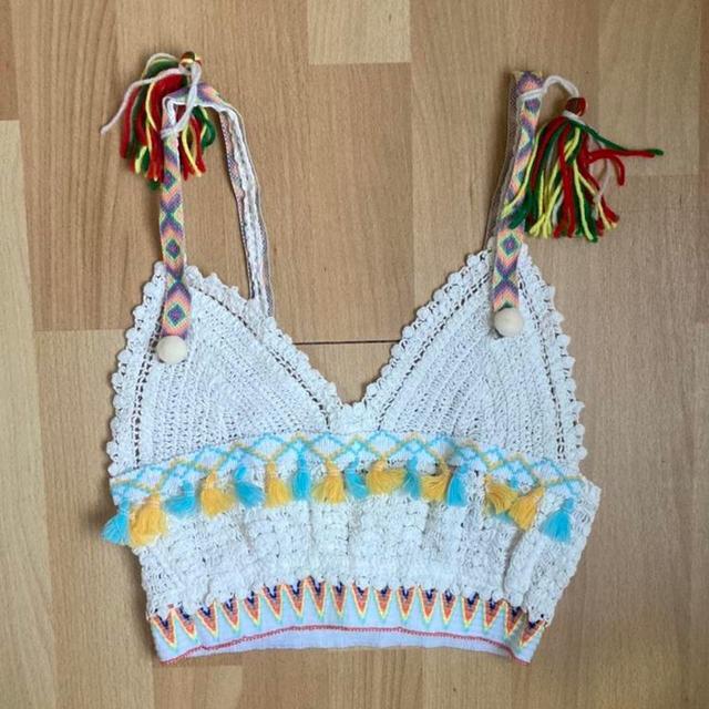 Women's Crop top - White/Multi - 8 on Productcaster.